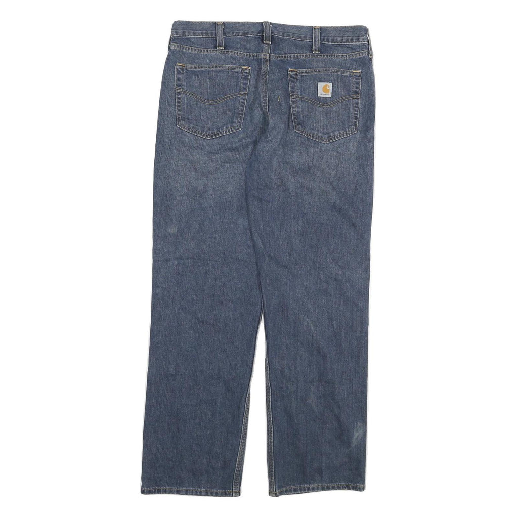 CARHARTT Mens Jeans Blue Regular Straight Denim W36 L32 Workwear Zip Closure