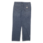 CARHARTT Mens Jeans Blue Regular Straight Denim W36 L32 Workwear Zip Closure