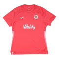 NIKE Womens Red & Light Pink Vitality Graphic T-Shirt L Short Sleeve Round Neck