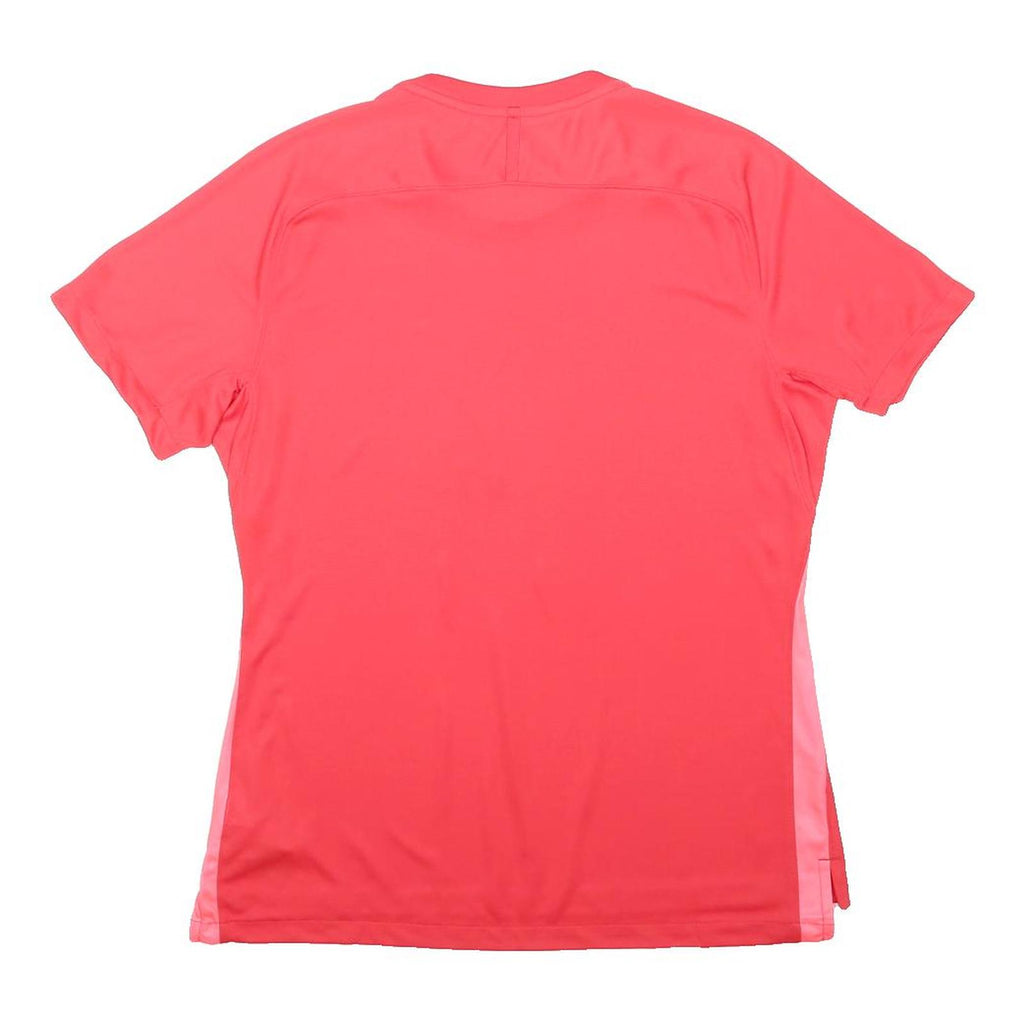 NIKE Womens Red & Light Pink Vitality Graphic T-Shirt L Short Sleeve Round Neck
