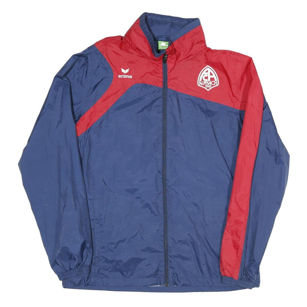 Mens Blue & Red Plain Erima Track Jacket M Polyester Blend Zip
