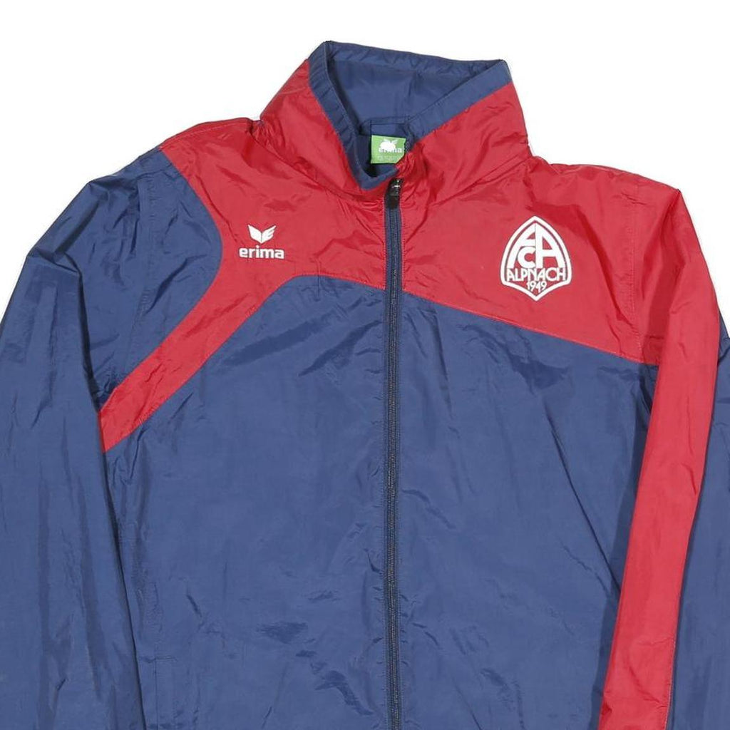 Mens Blue & Red Plain Erima Track Jacket M Polyester Blend Zip