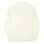 REEBOK Mens Cream White Zip Jacket S Cotton Blend Plain Lightweight Sportswear