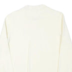 REEBOK Mens Cream White Zip Jacket S Cotton Blend Plain Lightweight Sportswear