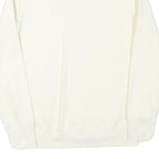 REEBOK Mens Cream White Zip Jacket S Cotton Blend Plain Lightweight Sportswear
