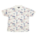 CROFT & BARROW USA Mens Polo Shirt Cream 90s Crazy Pattern XL