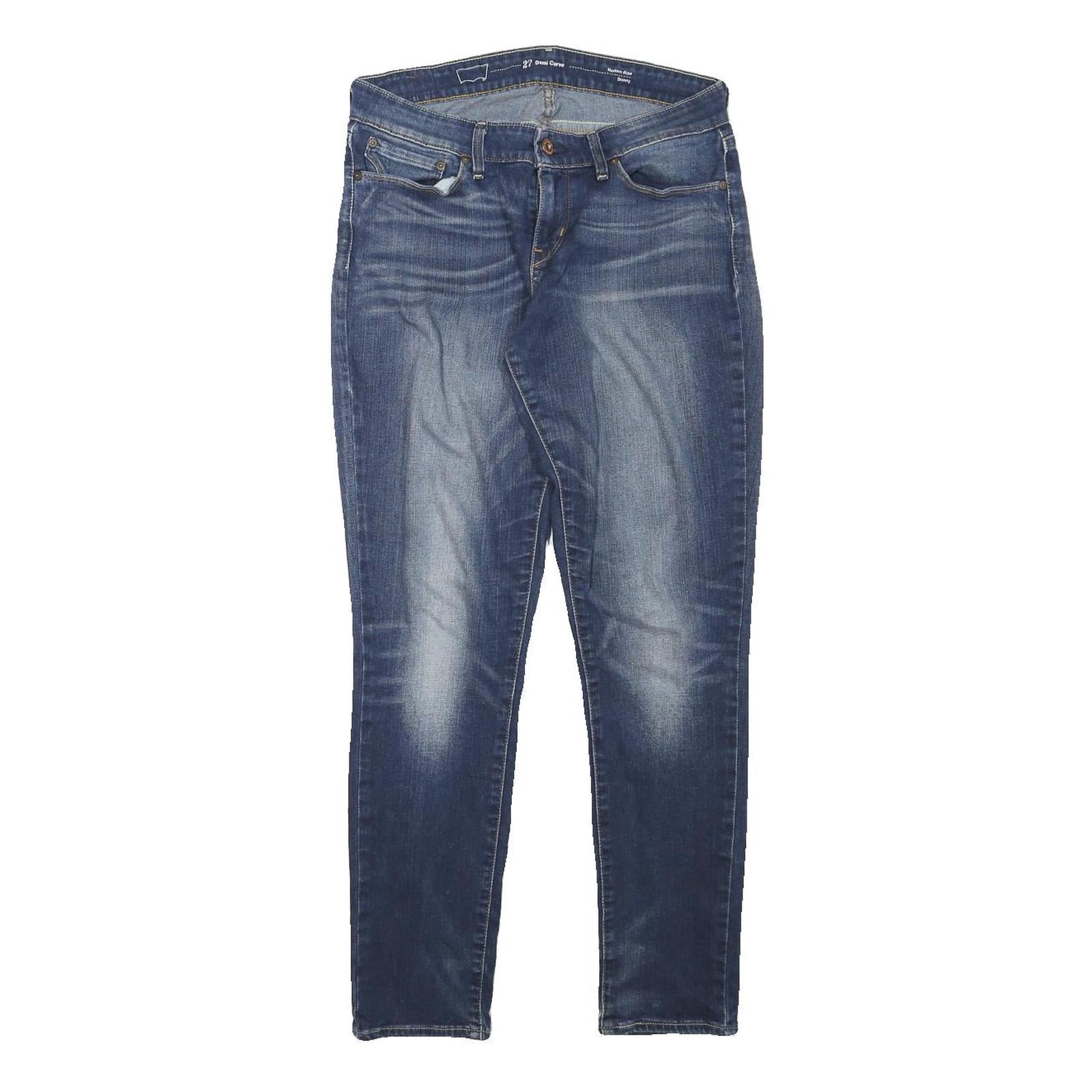 LEVI'S Womens Blue Slim Skinny Denim Medium W28 L27 Cotton Blend Zip Jeans