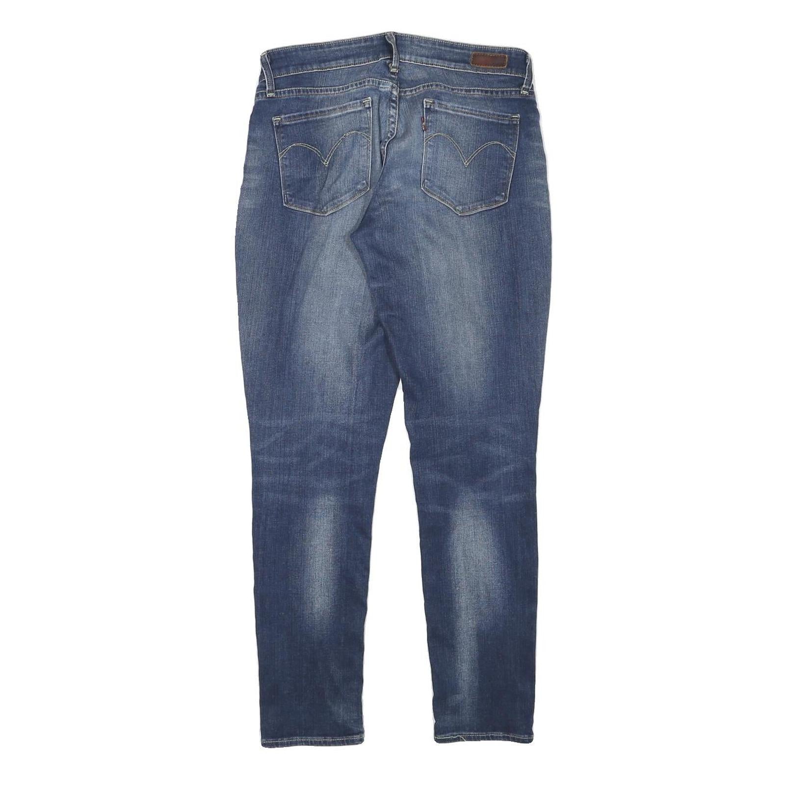 LEVI'S Womens Blue Slim Skinny Denim Medium W28 L27 Cotton Blend Zip Jeans