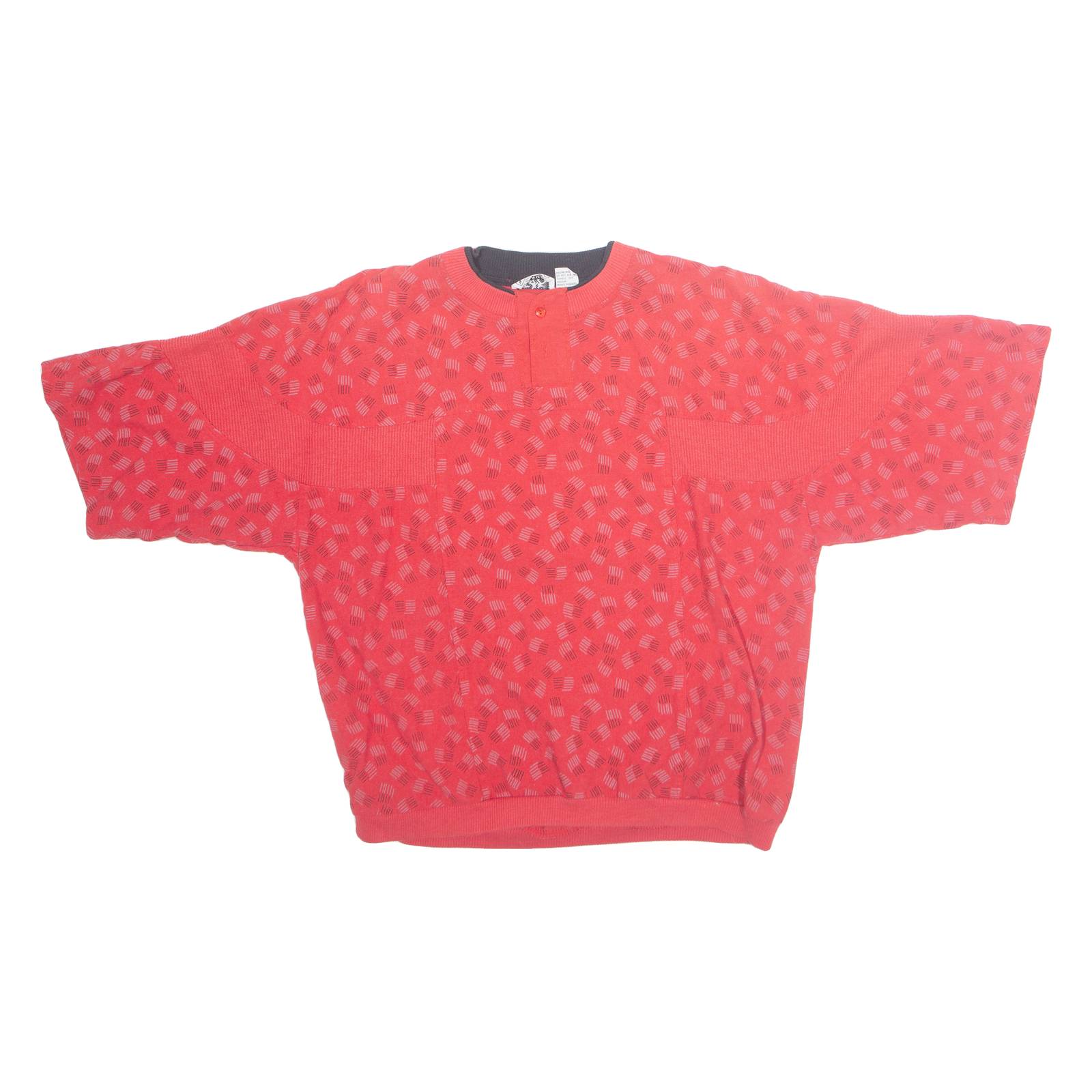 AVENUES Womens Printed Top Red Crazy Pattern L
