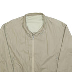 Mens Beige Reversible Zip Jacket L Cotton Blend Plain Classic Lightweight