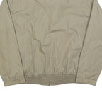 Mens Beige Reversible Zip Jacket L Cotton Blend Plain Classic Lightweight