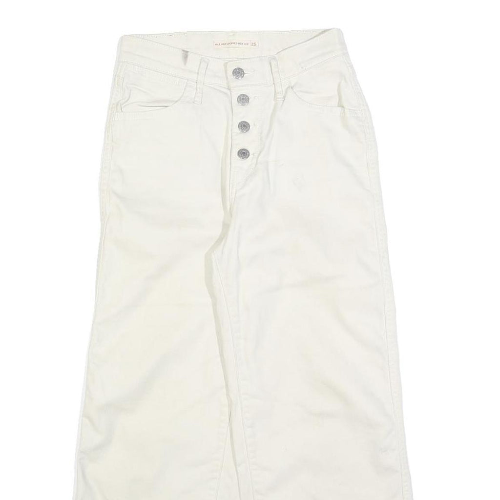 LEVI'S Womens Jeans White Regular Straight Denim W25 L25 Button Closure