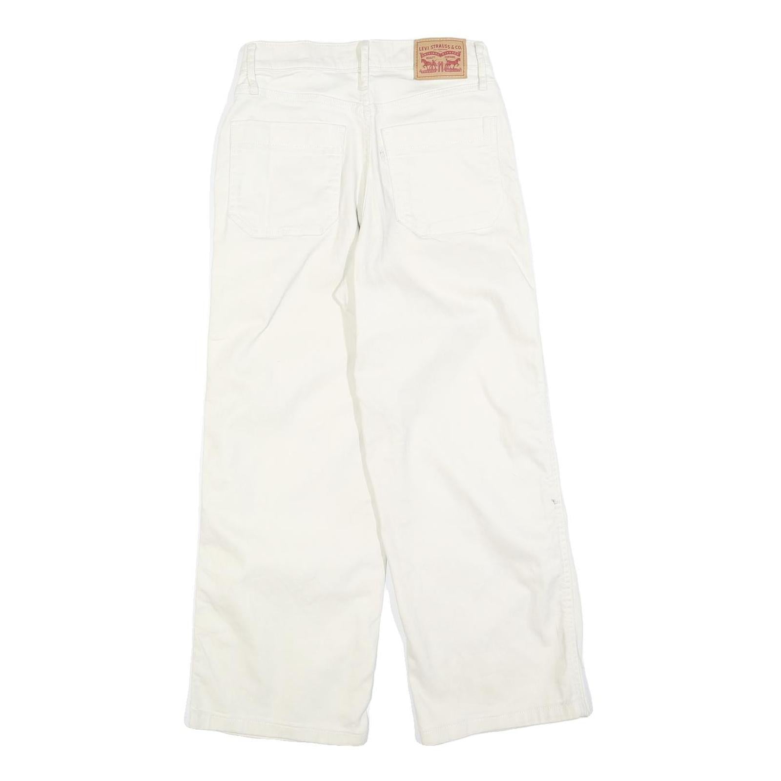 LEVI'S Womens Jeans White Regular Straight Denim W25 L25 Button Closure