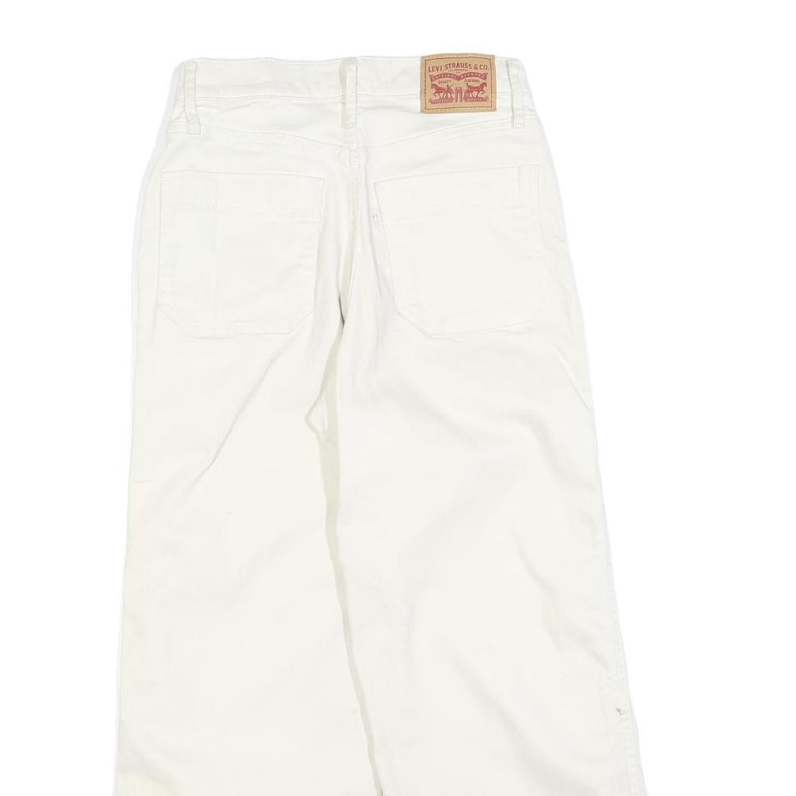LEVI'S Womens Jeans White Regular Straight Denim W25 L25 Button Closure