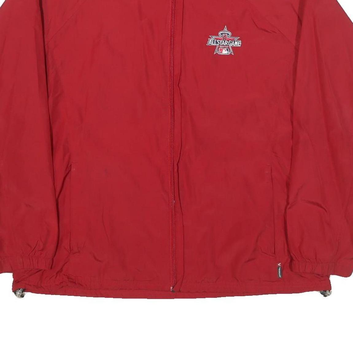 ANTIGUA Mens Red Allstargame Jacket L Polyester Blend Plain Zip Lightweight