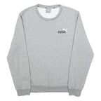 PUMA Mens Grey Crew Neck S Cotton Blend Sweatshirt Logo Casual Top