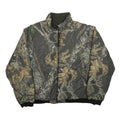 REMINGTON Mens Green Brown Camo Jacket L Polyester Zip Reversible Outdoor Wear