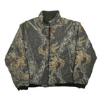 REMINGTON Mens Green Brown Camo Jacket L Polyester Zip Reversible Outdoor Wear