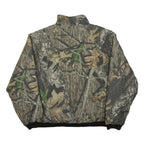 REMINGTON Mens Green Brown Camo Jacket L Polyester Zip Reversible Outdoor Wear
