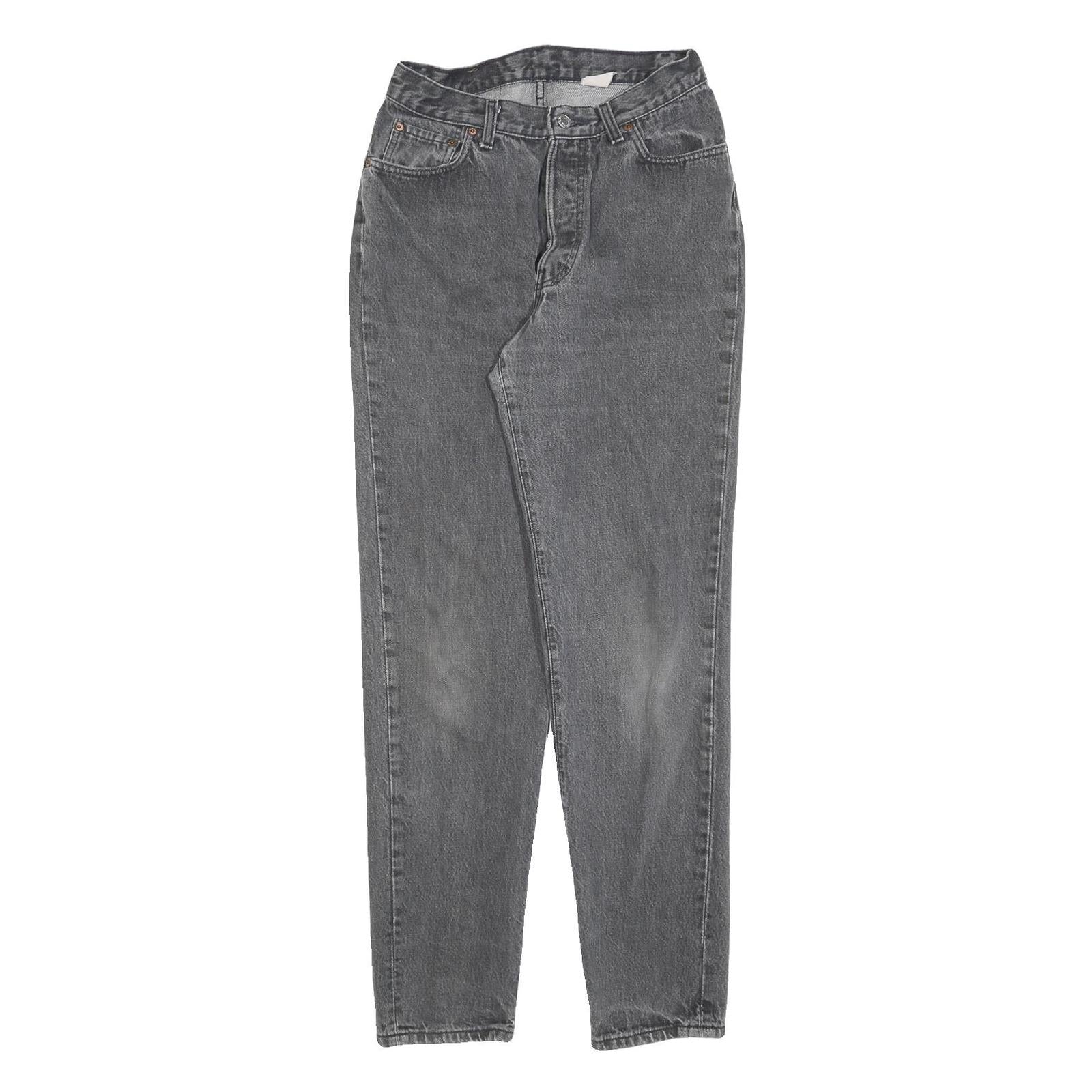 LEVI'S Womens Regular Fit Black Denim Jeans W27 L32 Classic Cotton Blend Button