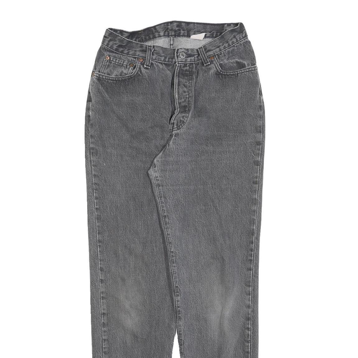 LEVI'S Womens Regular Fit Black Denim Jeans W27 L32 Classic Cotton Blend Button