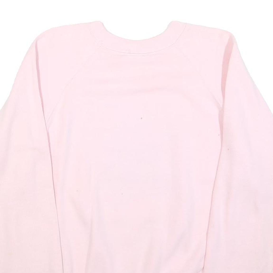 HANES Womens Pink Sweatshirt Snow Bunny Print Crew Neck M Cotton Blend Casual