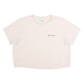 COLUMBIA Cropped Womens T-Shirt Beige Crew Neck M