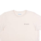 COLUMBIA Cropped Womens T-Shirt Beige Crew Neck M