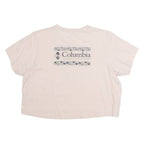COLUMBIA Cropped Womens T-Shirt Beige Crew Neck M