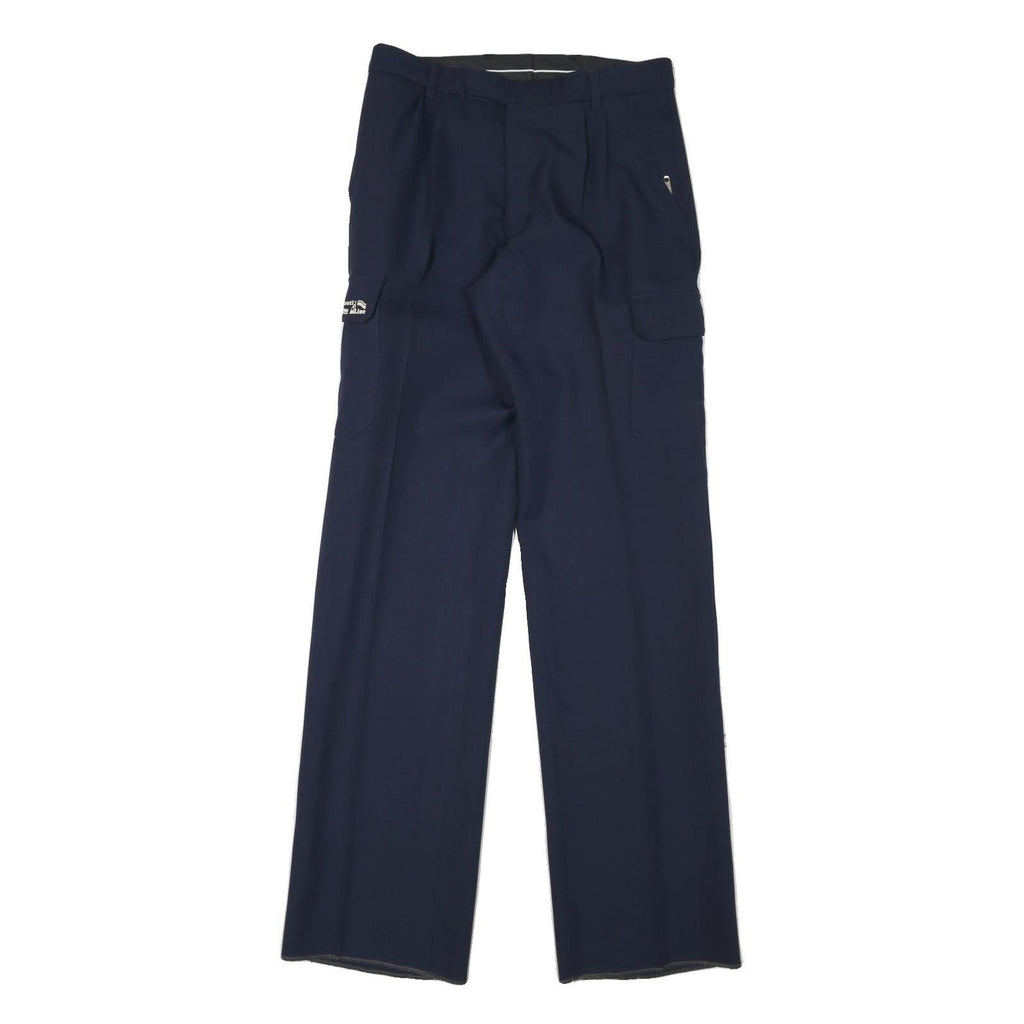 NAUTI LINE Womens Polyester Blend Navy Regular Straight Trousers W28 L34 Cargo