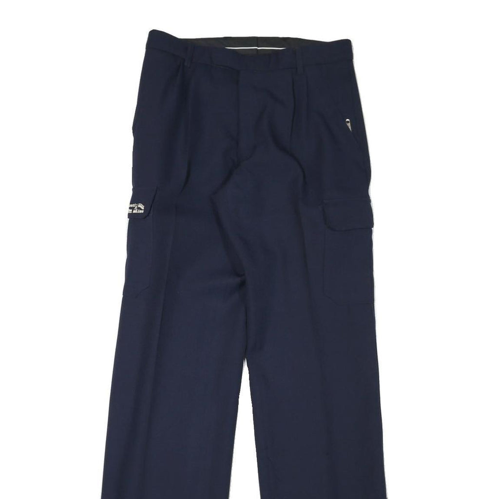 NAUTI LINE Womens Polyester Blend Navy Regular Straight Trousers W28 L34 Cargo