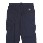 CARHARTT Mens Cotton Blend Navy Regular Straight Trousers W38 L25 Workwear