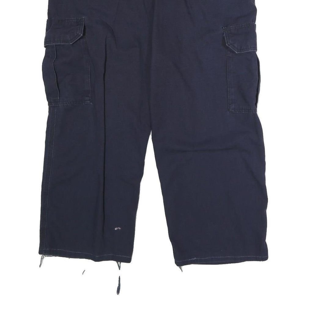 CARHARTT Mens Cotton Blend Navy Regular Straight Trousers W38 L25 Workwear