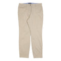 NAUTICA Womens Cotton Blend Beige Regular Fit Straight Leg Trousers W32 L30