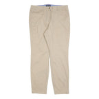 NAUTICA Womens Cotton Blend Beige Regular Fit Straight Leg Trousers W32 L30