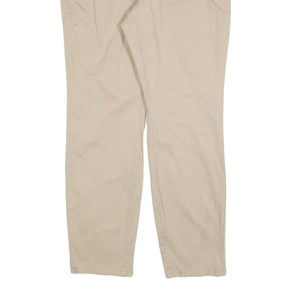 NAUTICA Womens Cotton Blend Beige Regular Fit Straight Leg Trousers W32 L30