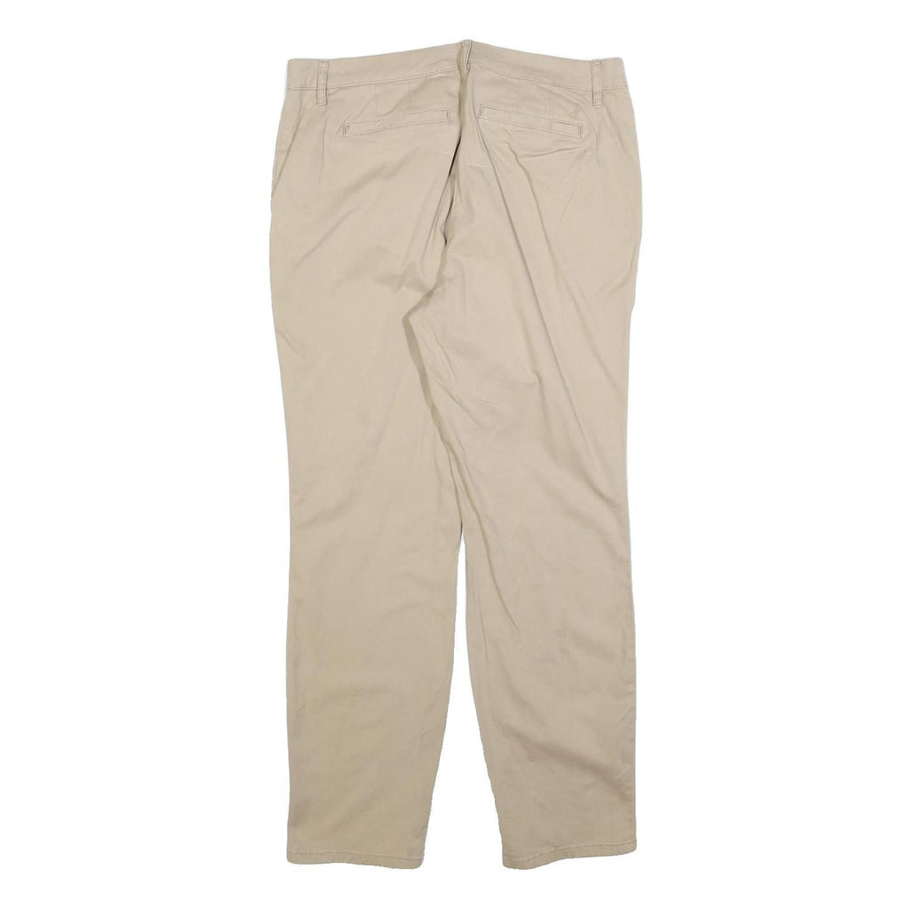 NAUTICA Womens Cotton Blend Beige Regular Fit Straight Leg Trousers W32 L30