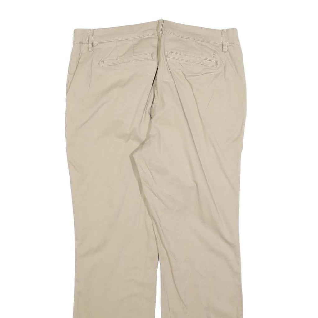 NAUTICA Womens Cotton Blend Beige Regular Fit Straight Leg Trousers W32 L30
