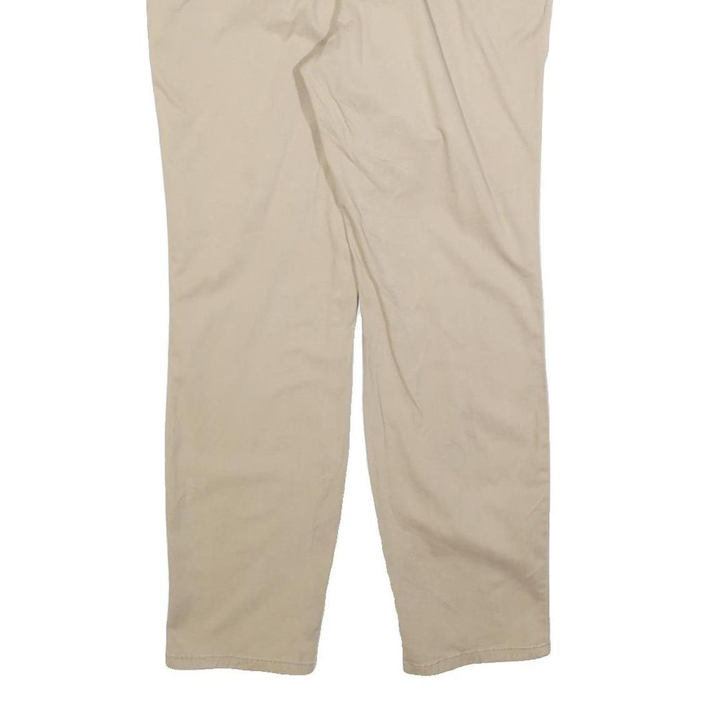 NAUTICA Womens Cotton Blend Beige Regular Fit Straight Leg Trousers W32 L30