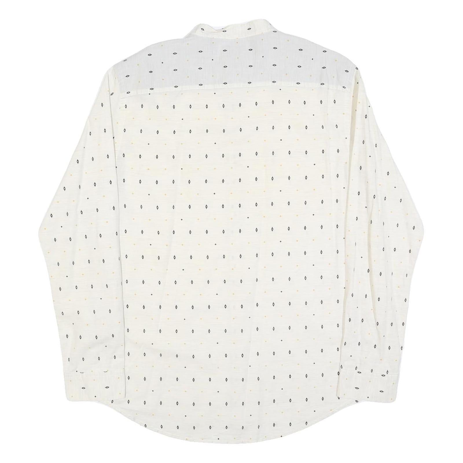 ONLY & SONS Mens White & Black Cotton Blend Shirt XL Casual Shirt Button Collar