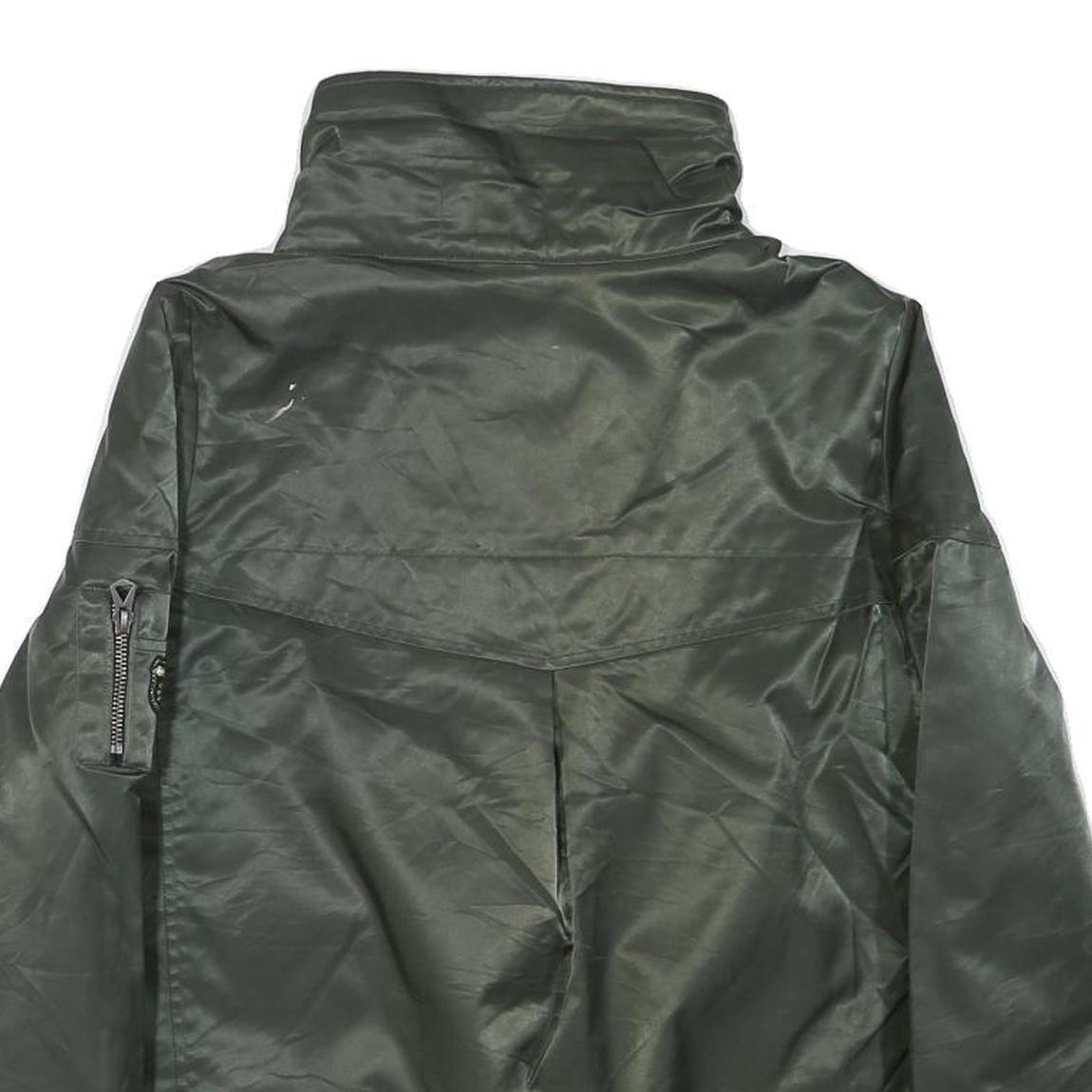 GUESS Womens Green Zip Up Jacket M Polyester Blend Plain Casual Winter Outerwear