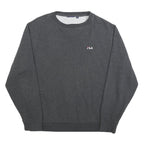 FILA Mens Charcoal Grey Cotton Blend Sweatshirt XL Crew Neck Casual Pullover