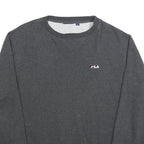 FILA Mens Charcoal Grey Cotton Blend Sweatshirt XL Crew Neck Casual Pullover