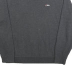 FILA Mens Charcoal Grey Cotton Blend Sweatshirt XL Crew Neck Casual Pullover