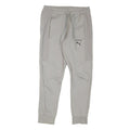 PUMA Mens Joggers Grey Cotton Blend Regular Fit Tapered Leg Size M W32 L28