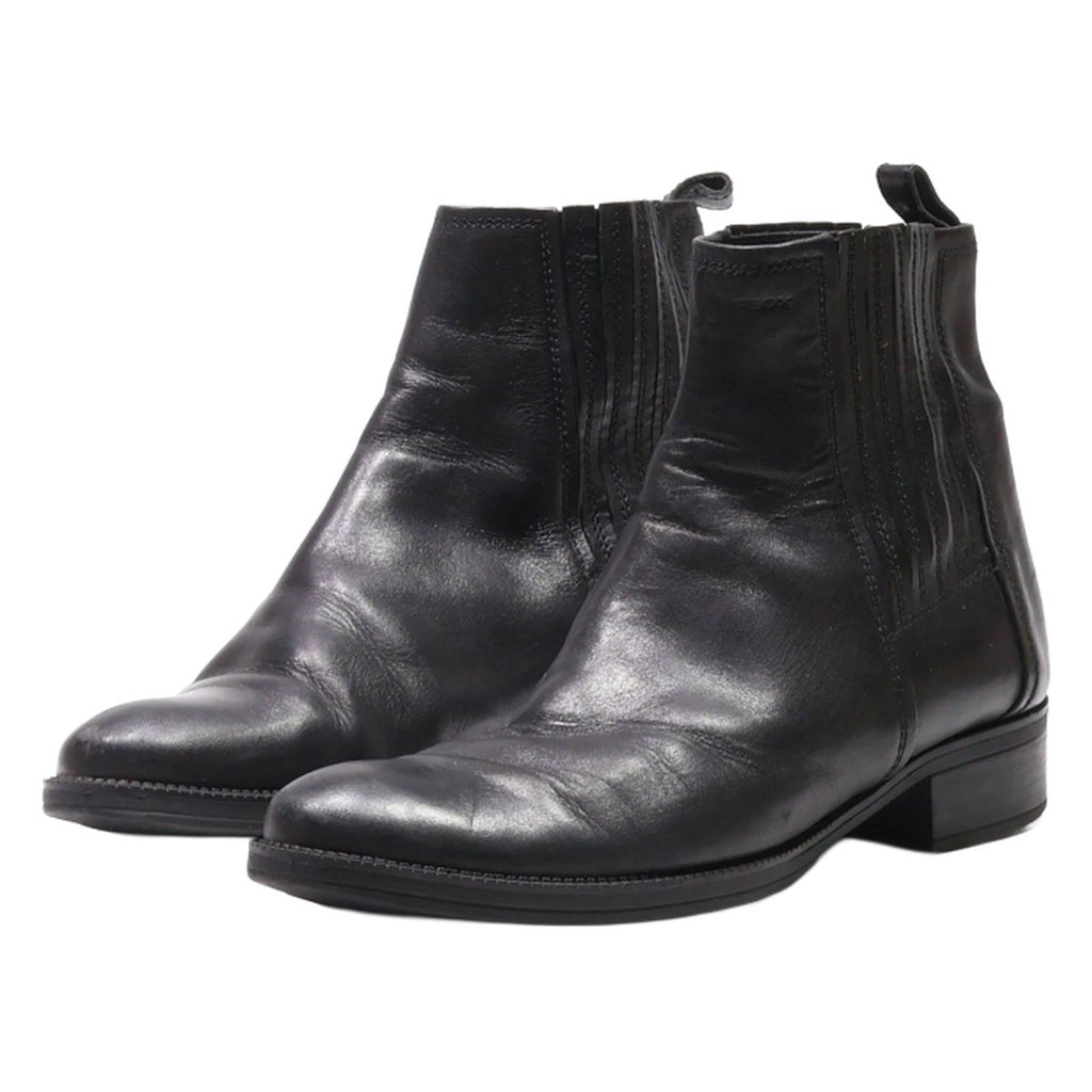 GEOX Ankle Boots Black Leather Womens UK 3