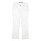 TOMMY HILFIGER Womens Cotton Blend White Slim Straight Trousers W32 L31