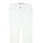 TOMMY HILFIGER Womens Cotton Blend White Slim Straight Trousers W32 L31
