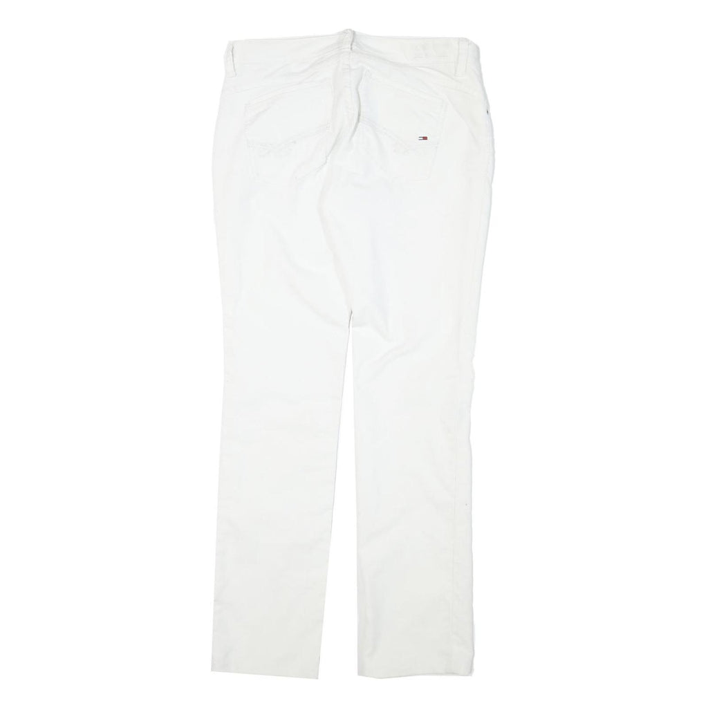 TOMMY HILFIGER Womens Cotton Blend White Slim Straight Trousers W32 L31