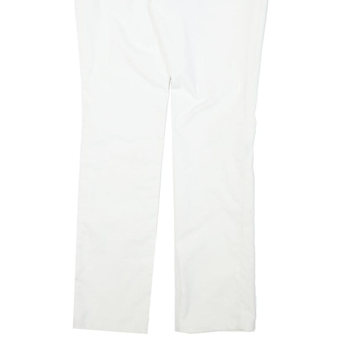 TOMMY HILFIGER Womens Cotton Blend White Slim Straight Trousers W32 L31